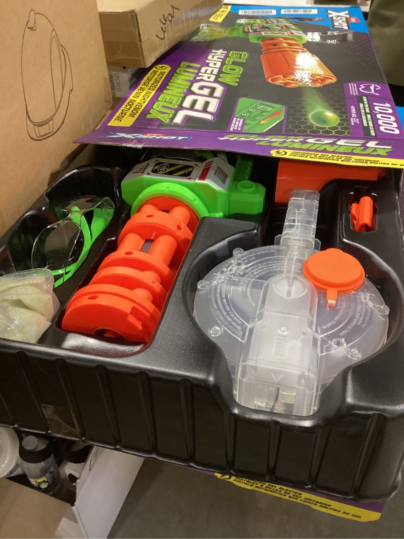 Condition photo showing Good Condition for xshot hyper gel glow motorized gatling blaster with 10,000 gel pellets by zuru, motorized gel blaster outdoor toy for boys and girls, teens and adults aged 14+