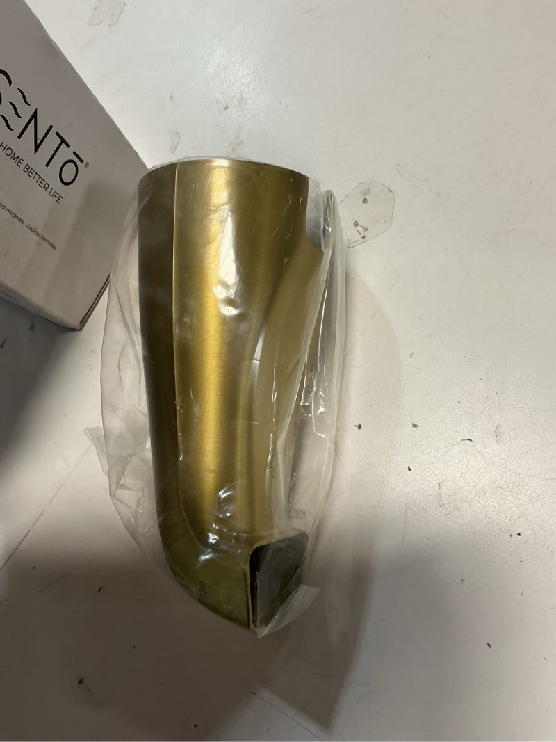 Condition photo showing Good Condition for SENTO Gold Universal Bathroom Tub Spout with Diverter, Durable Heavy Duty Metal Bathtub Faucet with Shower Diverter - 4 Inches 1/2" IPS Inside Thread, Satin Brass IPS Satin Brass