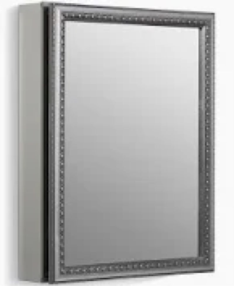 Keonjinn 16" x 24" Medicine Cabinets with Mirror for Bathroom, Brushed Nickel Recessed or Surface Wa