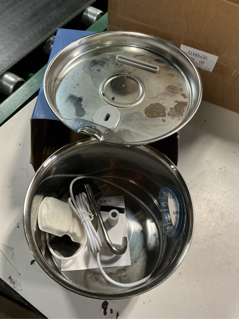 Condition photo showing Good Condition for cat water fountain stainless steel: cat fountain for drinking - 88oz/2.6l pet water fountain for cats indoor - quiet cats water bowl dispenser - pets feeding & watering supplies - for small animals