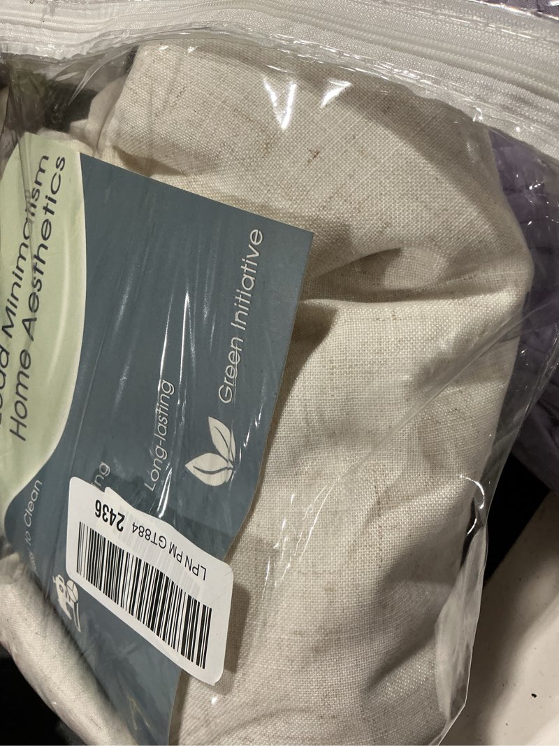 Condition photo showing Good Condition for cream linen back tab curtains 94 inch length for living room 2 panel set neutral modern farmhouse window curtain privacy semi sheer linen drapes rustic pinch pleated look curtain natural ivory 52"w x 94"l (pack of 2) natural