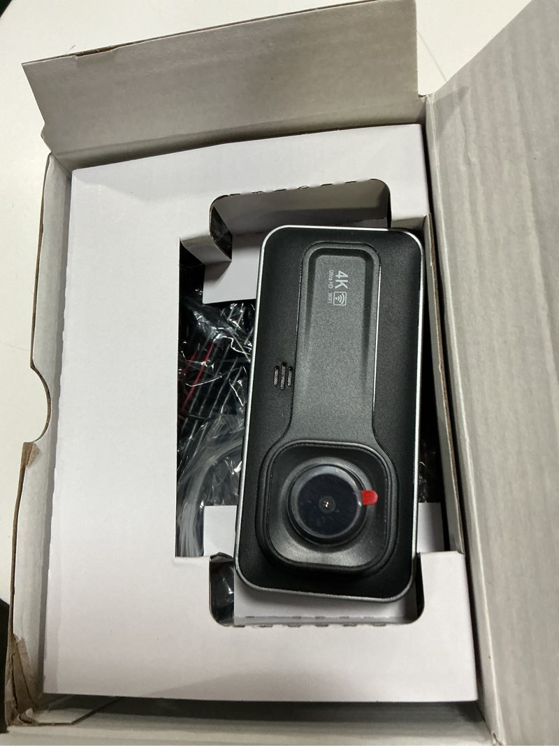 Condition photo showing Good Condition for 3 channel 4k dash cam with 5ghz wifi & app control, 4k+1080p+1440p dash cam front and rear inside with 64gb card, dash camera for cars with night vision, loop recording, 24h parking mode, g-sensor dark gray