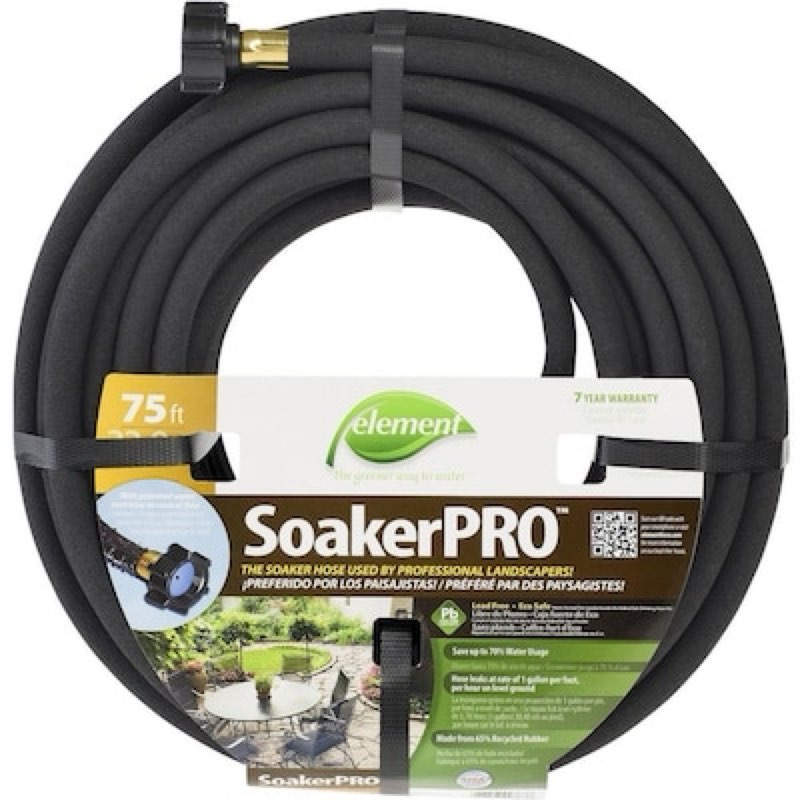 element 3/8-in x 75-ft kink free rubber black soaker hose