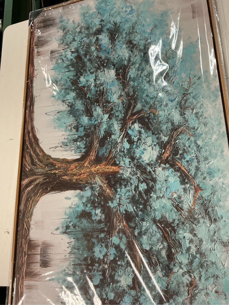 Condition photo showing New/Like New for 30x20 ryounoart tree of life wall art canvas large teal pictures paintings turquoise nature landscape art wall decor for home framed (teal)