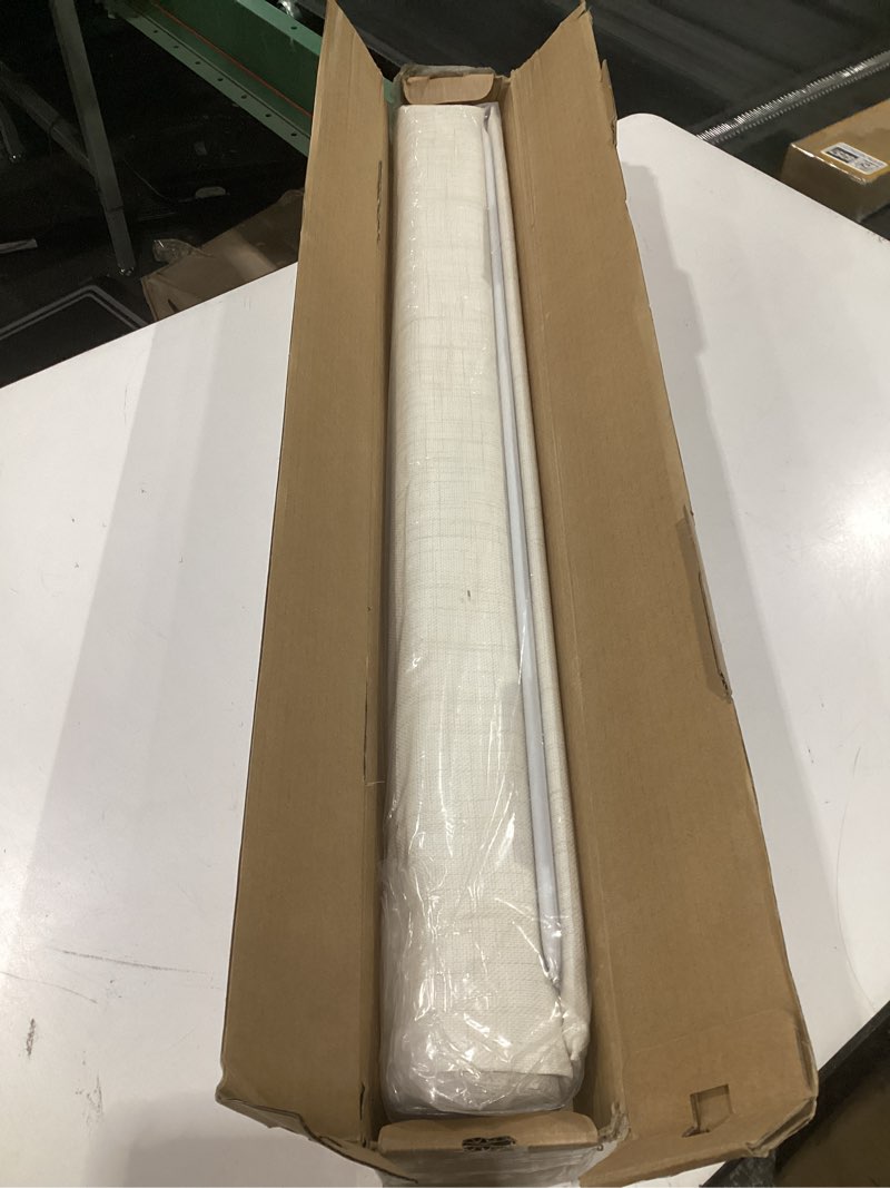 Condition photo showing New/Like New for sun zero seraphina textured total blackout cordless roman shade, 35" x 64", white white 35"w x 64"h