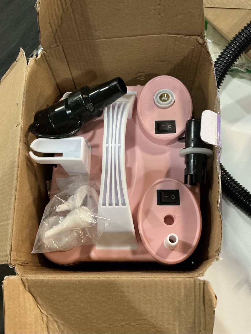 Condition photo showing As Is for 4-in-1 electric balloon pump for all balloons,portable dual nozzle 600w air pump for balloons,high power balloon blower for latex foil 260q mylar balloon,inflation pool float and sports balls pink