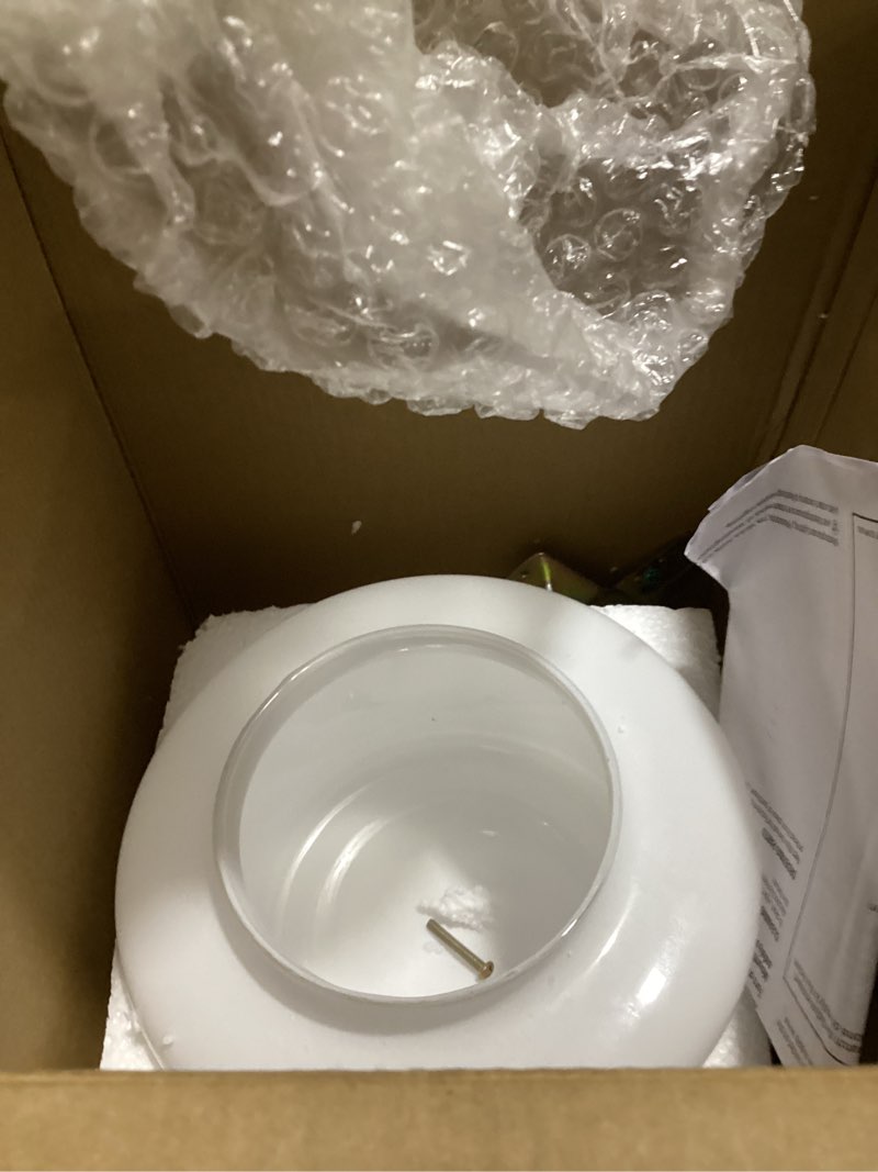 Condition photo showing New/Like New for westinghouse lighting 6342200 scholar one-light indoor semi-flush ceiling fixture, oil rubbed bronze finish with white opal glass