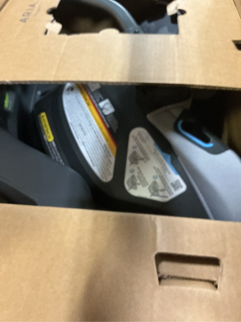 Condition photo showing New/Like New for UPPAbaby Aria Lightweight Infant Car Seat/Just Under 6 lbs for Easy Portability/Base with Load Leg + Infant Insert Included/Direct Stroller Attachment/Anthony (Grey/Chestnut Leather)