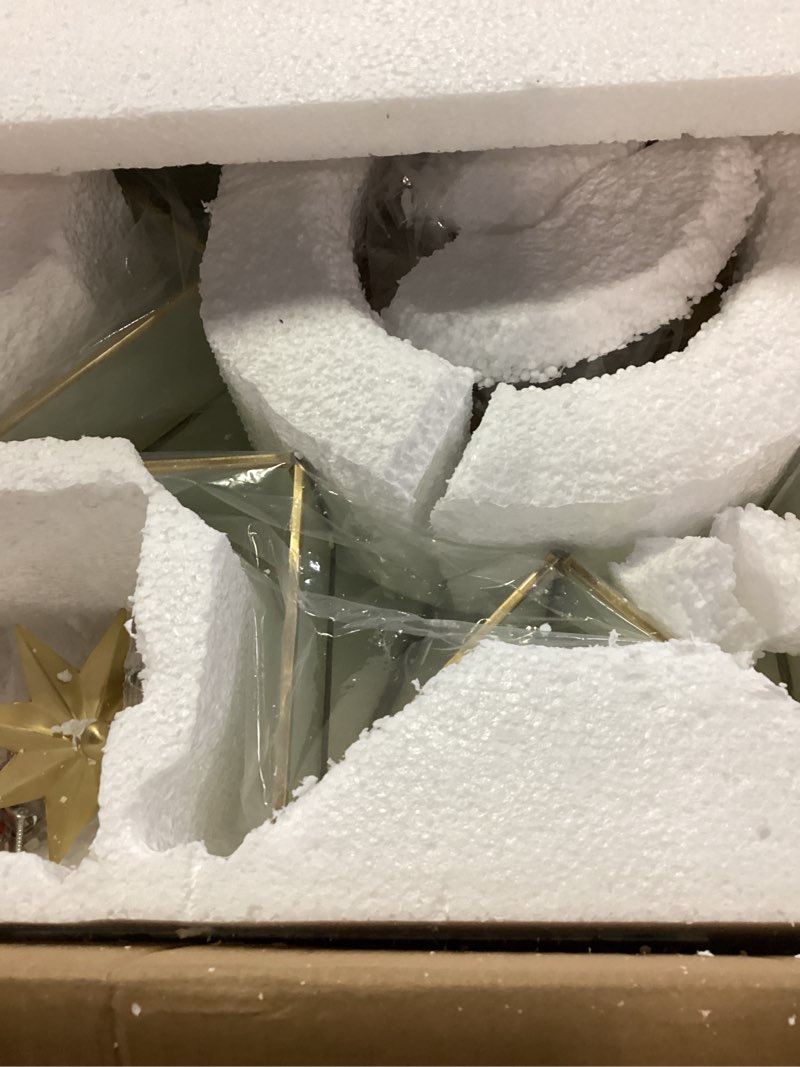 Condition photo showing Good Condition for aeyee brass flush mount ceiling light, star shaped ceiling light fixture, mid century glass ceiling mount lamp for living room bedroom (23.6") frosted glass 23.6 inches