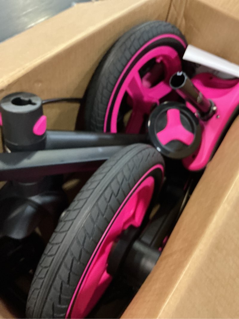 Condition photo showing Good Condition for jmmd 6 in 1 toddler bike with push handle for kids 18-60 months, 12" foldable balance bike with training wheels, pedals, brakes, kickstand, push tricycle toddler gift & toys for boy & girl rosered large
