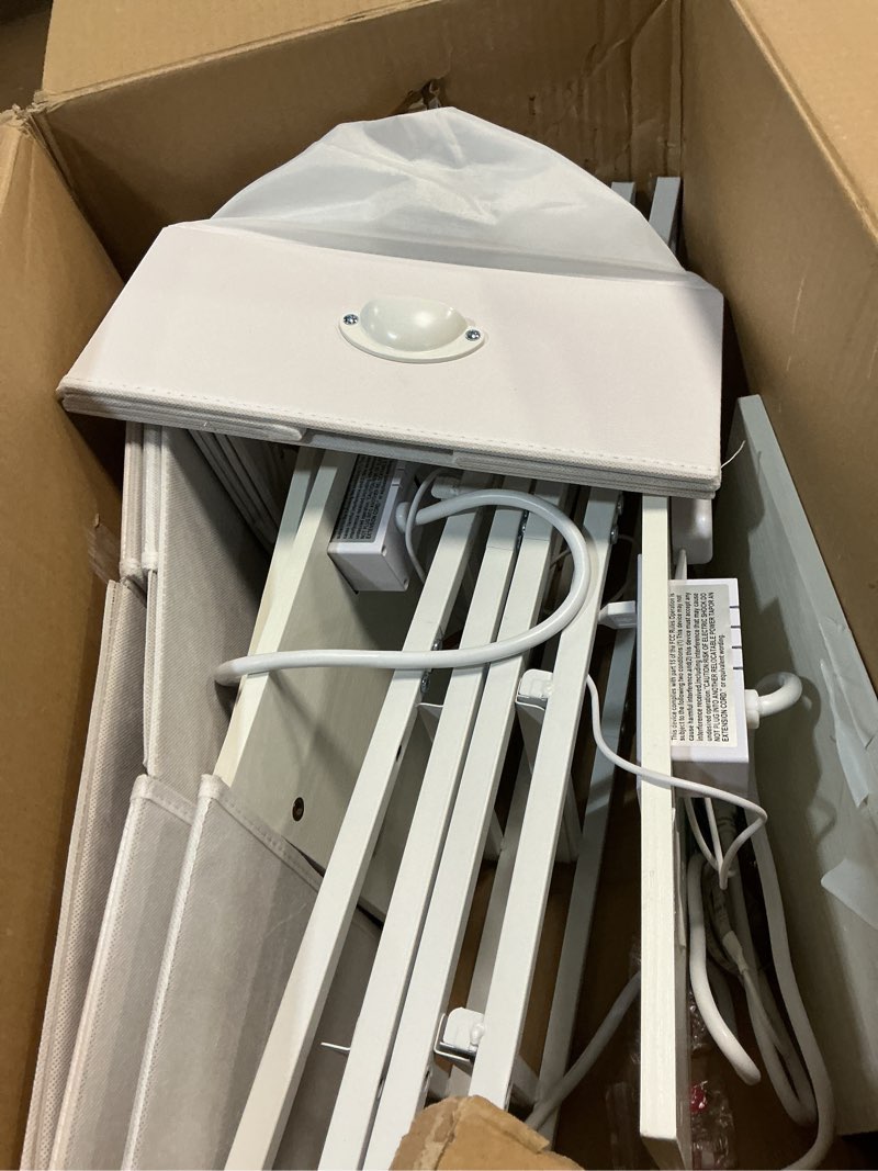 Condition photo showing Good Condition for ((Similar ))DUMOS Nightstand Set of 2 with Built in Charging Station USB Ports and Outlets Adjustable Fabric Drawer Storage Bedside Table with Open Shelf for Bedroom,White 15.72\"D x 11.83\"W x 23.64\"H (2 Drawers) White 2