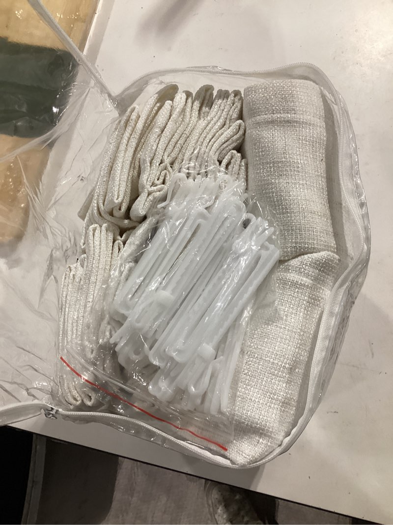Condition photo showing Good Condition for joywell linen pinch pleated curtains 84 inches long 2 panels for living room bedroom natural cream thick boho back tab semi sheer light filtering window drapes clip rings hooks ivory cream birch natural 40"w x 84"l (pack of 2)