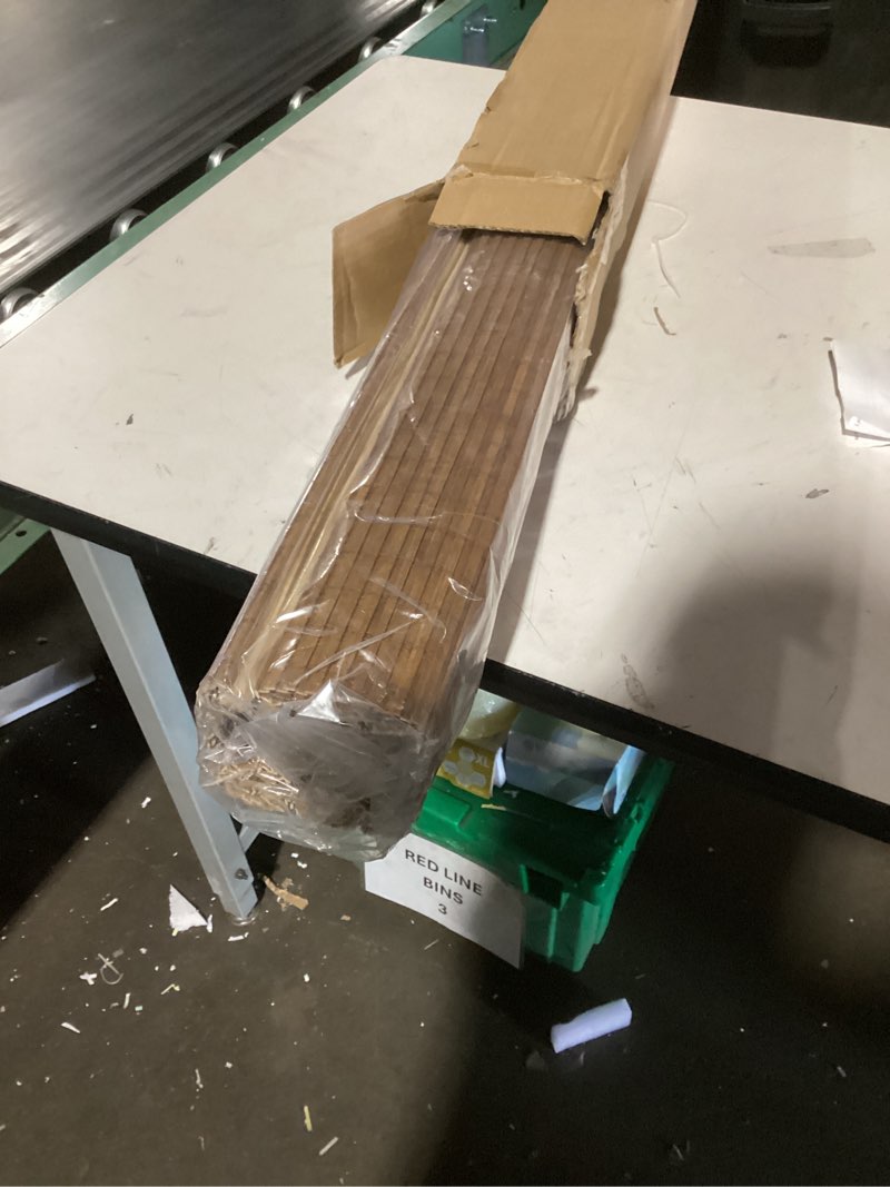Condition photo showing New/Like New for cordless bamboo roman shades for windows, blinds size (42.5" w ×64" h) colour (highfield teak) highfield teak 42.5" w × 64" h
