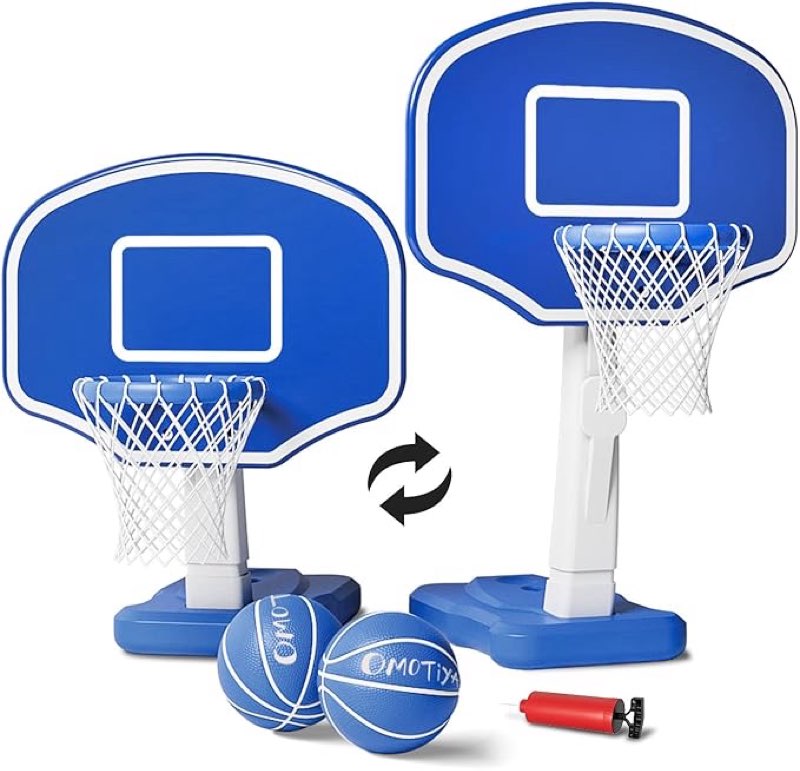 Omotiya Swimming Pool Basketball Hoop, Portable Outdoor Basketball Hoop for Poolside