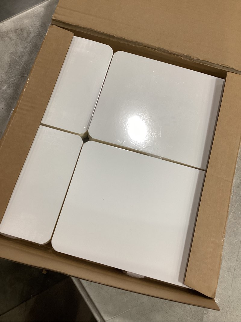 Condition photo showing Good Condition for ulliki cardboard buffet risers and stands, food risers for buffet table, food display stands for party catering dessert collectibles, white cylinder risers with acrylic disc (white, 4 pack)