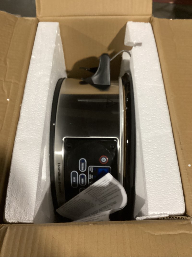 Condition photo showing Good Condition for Hamilton Beach Portable 6 Quart Set & Forget Digital Programmable Slow Cooker with Lid Lock, Temperature Probe, Dishwasher Safe Crock & Lid, Stainless Steel (33969A) Set & Forget, Stainless Steel 6 Quarts