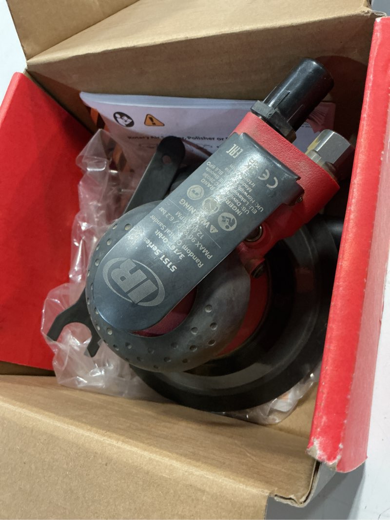Condition photo showing As Is for ingersoll rand 5151-6 - 6" random orbital air sander, 3/16 orbit, vinyl pad, 12,000 rpm, 0.3 hp 6" pad diameter 3/16" orbit diameter vinyl pad