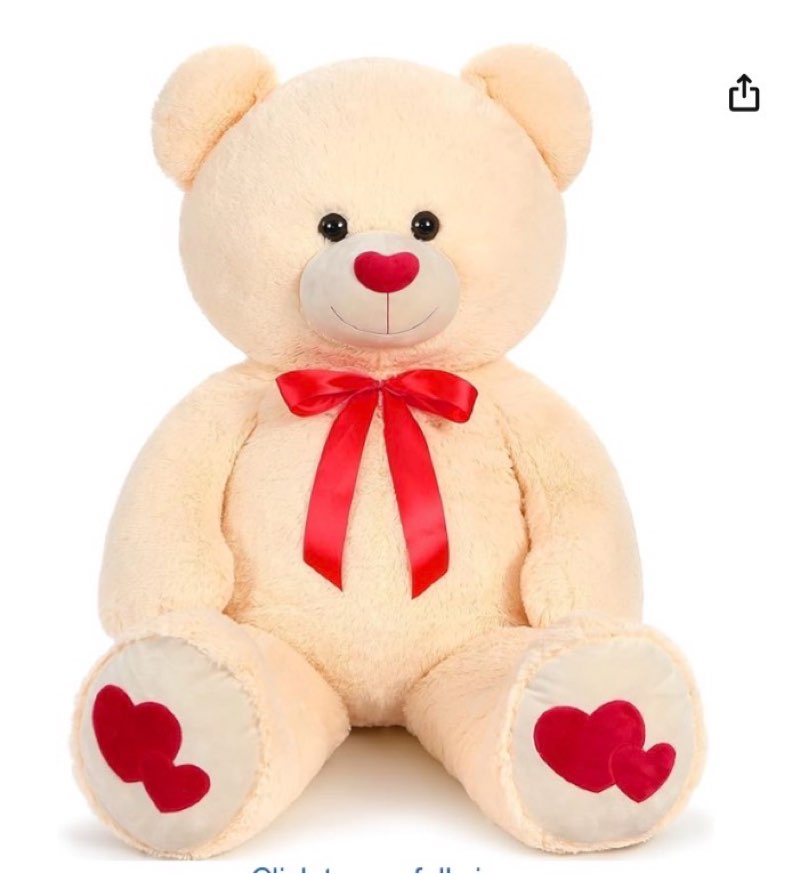 maogolan giant teddy bear plush 47",big teddy bear stuffed animal with heart footprints and heart no