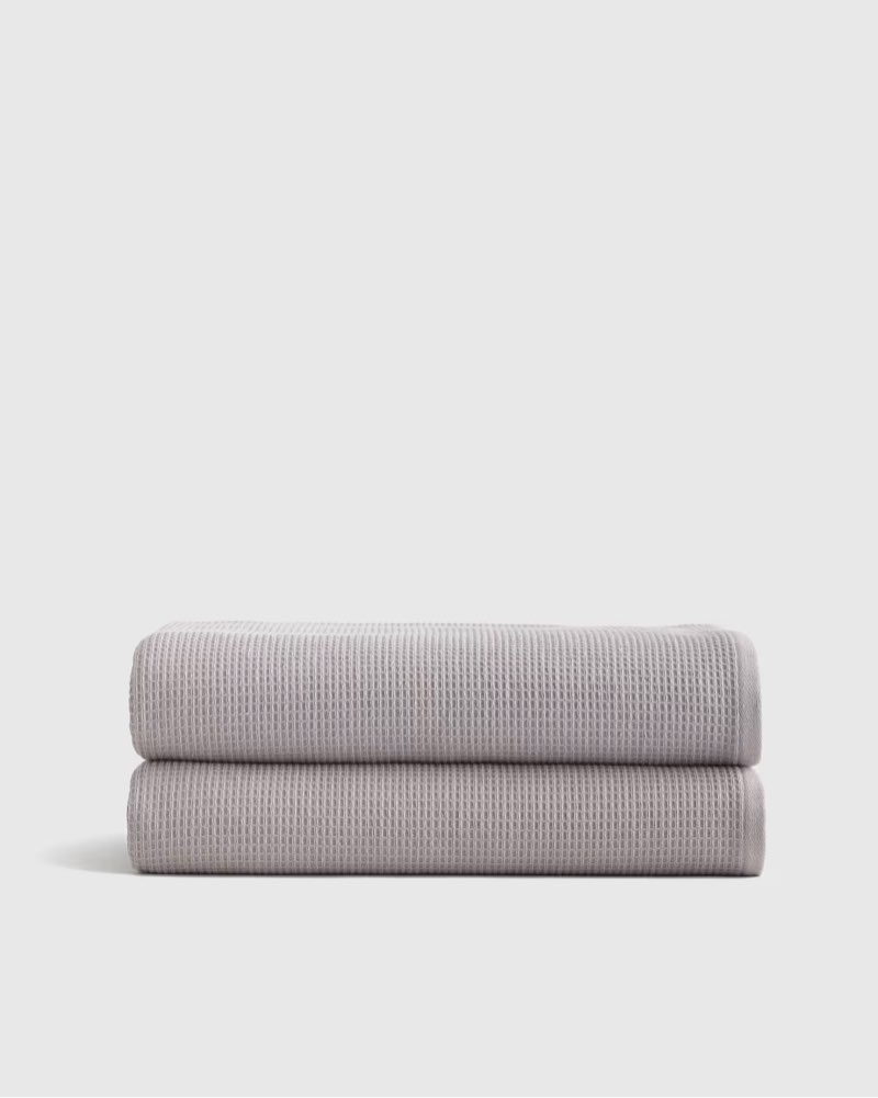 turkish waffle terry bath sheet (set of 2) grey quinse