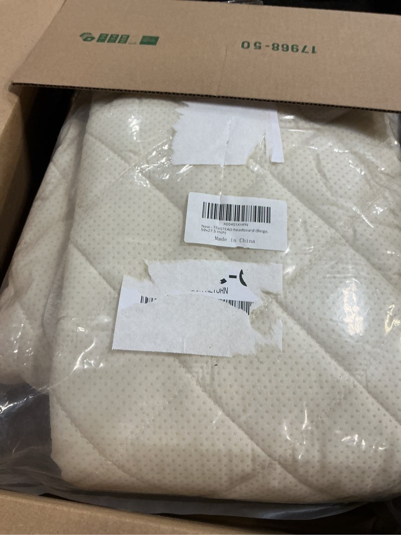Condition photo showing New/Like New for velvet bed headboard cover slipcover - stretch quilted & thicken dustproof protector for queen/king, washable decorative headboard cover for bedroom (beige, 59x27.5 inch) beige 59x27.5 inch