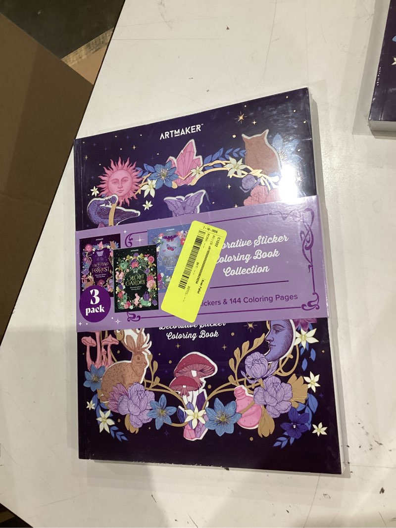 Condition photo showing New/Like New for art maker decorative sticker coloring book set - enchanted forest, secret garden, seasons of wonder