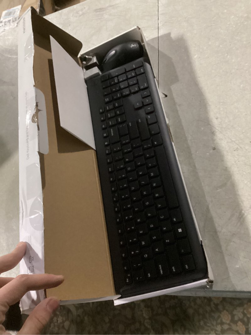 Condition photo showing Good Condition for dell keyboard and mouse - km3322w - us english - usb plunger wireless rf 2.40 ghz keyboard - black - usb wireless rf mouse - optical - 1000 dpi - scroll wheel - black - multimedia, mute, volume up, vo black km3322w