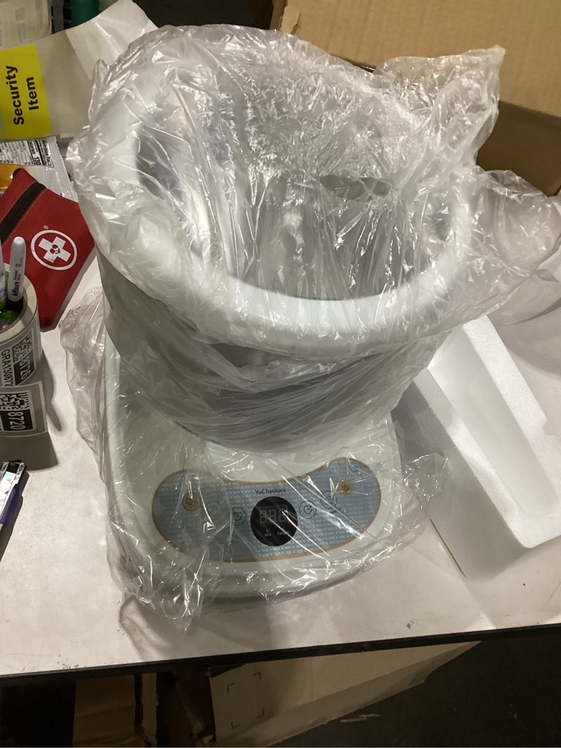 Condition photo showing New/Like New for dough mixer 7l large capacity electric dough maker with ferment function for baking bread dough&pizza dough - dough whisk 304 stainless steel blender add water/seasoning with top small window grey 7.4qt