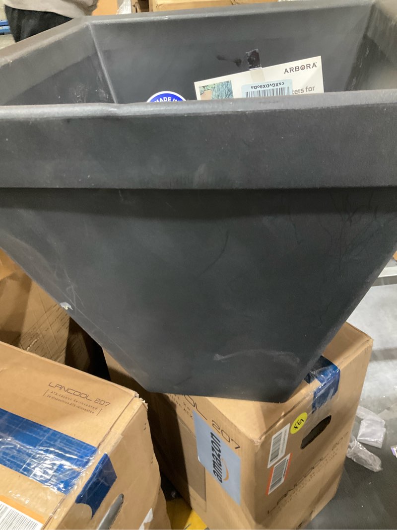 Condition photo showing Good Condition for ARBORA 20" Mykonos Square Polyresin Indoor and Outdoor Planter with Classic Black Finish - Durable, All Season, Weatherproof, Lightweight, Large Plant Pot for Patio, Garden, Deck, Entryway Black 20"