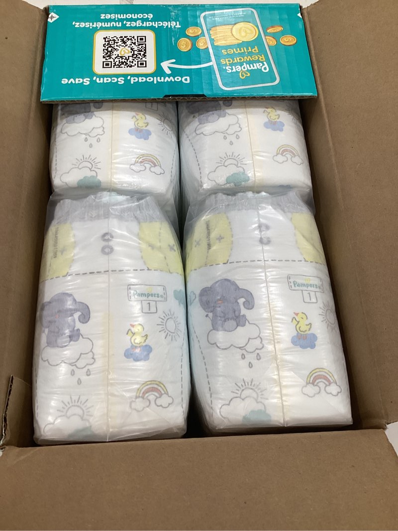 Condition photo showing Good Condition for pampers swaddlers diapers, size 1 (8-14 lbs), 96 count, absorbent, keeps baby dry and comfortable, skin safe disposable baby diaper (packaging may vary) size 1 96