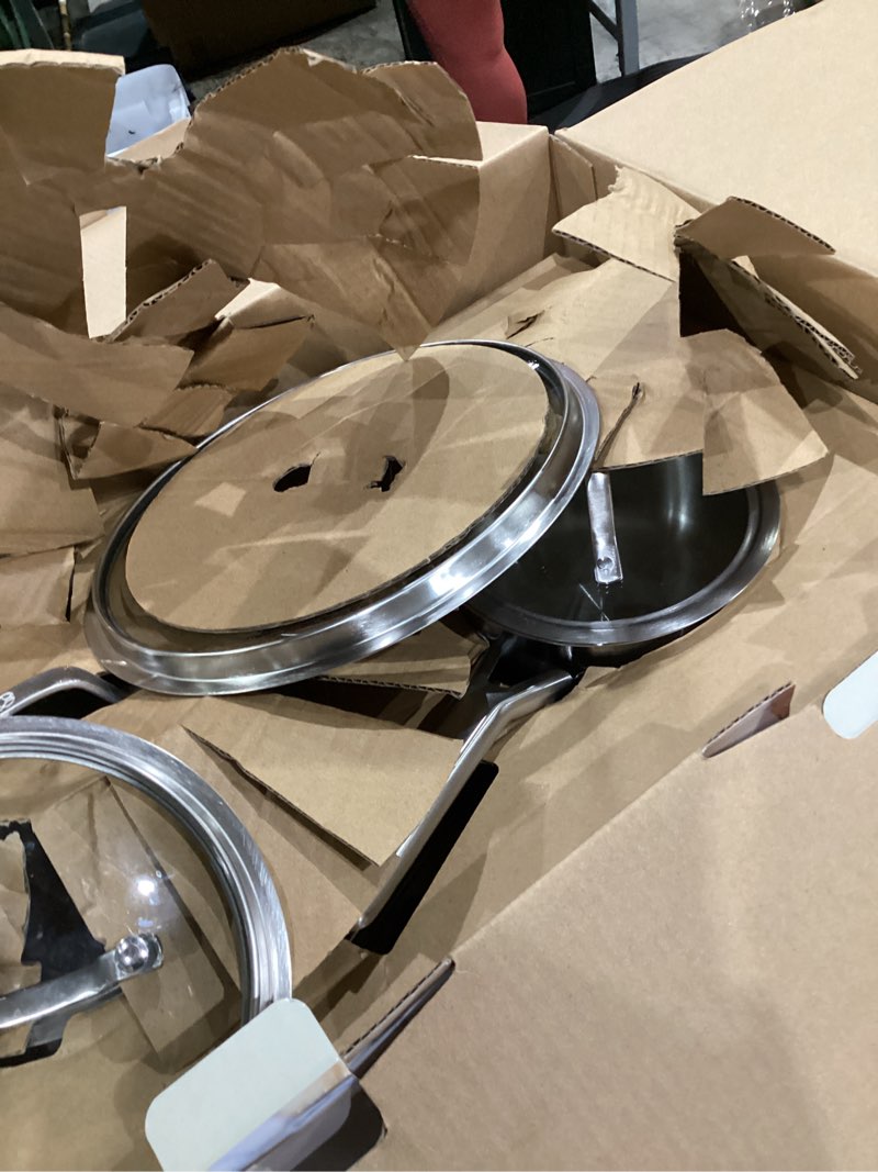 Condition photo showing Good Condition for similar )))select by calphalon 8pc stainless steel 8-pc cookware set new
