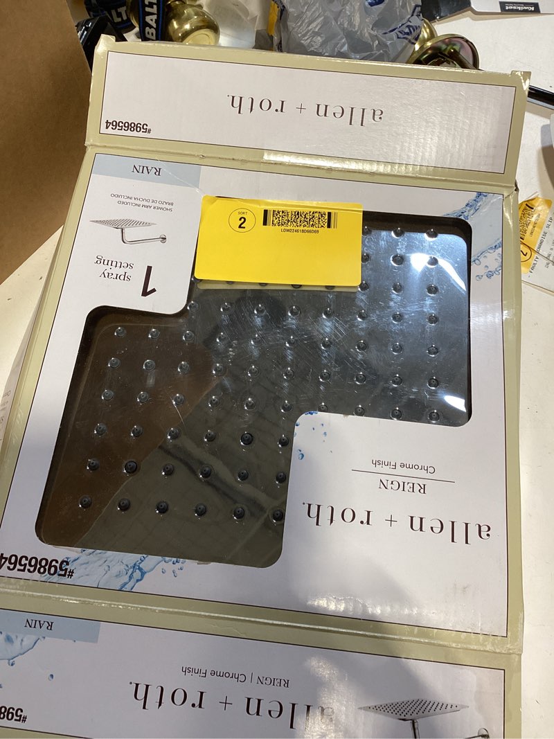 Condition photo showing Good Condition for 100+ bought last week allen + roth reign 1 -spray chrome 10-in square rain shower head 1.8 gpm item #5986564 | model #3073-05118-arch