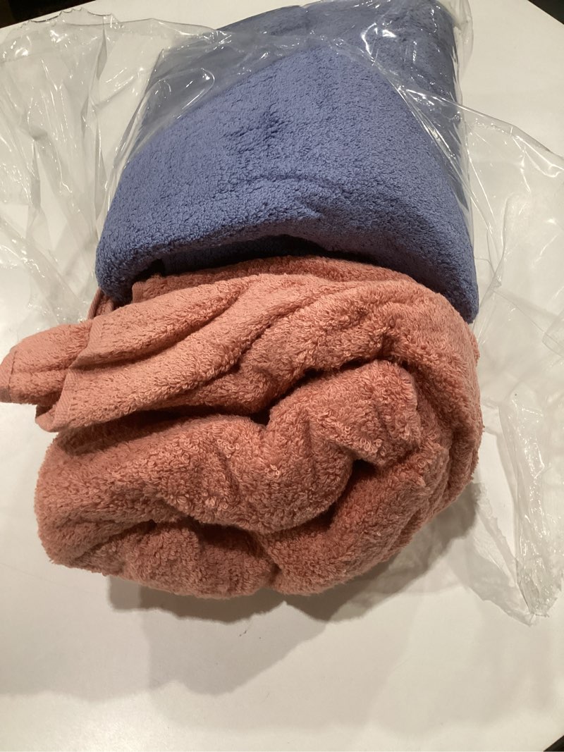 Condition photo showing Good Condition for cleanbear bath towels soft shower towels set of 2 with assorted colors 100% cotton bathroom towels for men and women quick drying and highly absorbent 55 by 27 1/2 inches (coral & light-lilac)