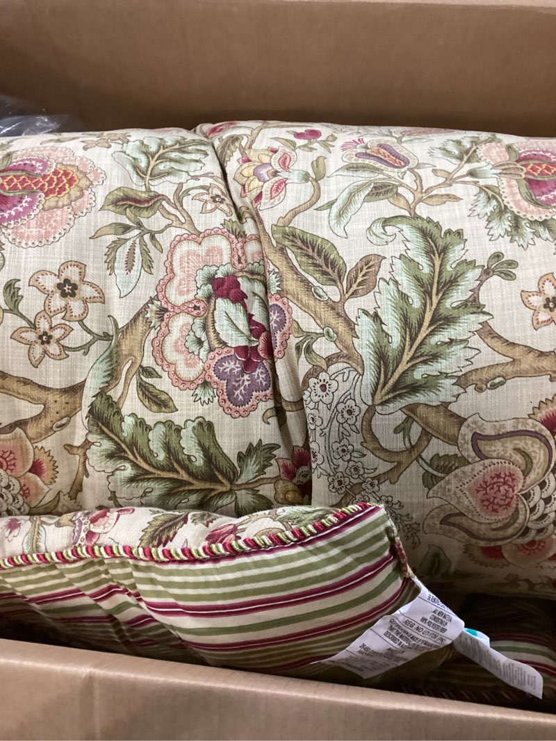 Condition photo showing Good Condition for ( only comforter) Waverly Imperial Dress Jacobean Floral Soft All Season Reversible Comforter Set, King, Antiq