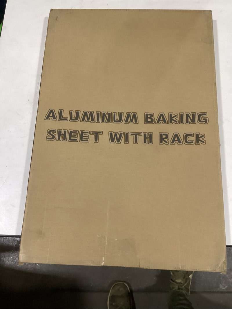 Condition photo showing New/Like New for 24 Inch Baking Sheet Pans with Rack Set, Natural Aluminum Cookie Sheet, Extra Large Commercial Quality Baking Sheet Pan Set, Warp Resistant Nonstick Thick Cookie Tray Pans for Baking, Roasting