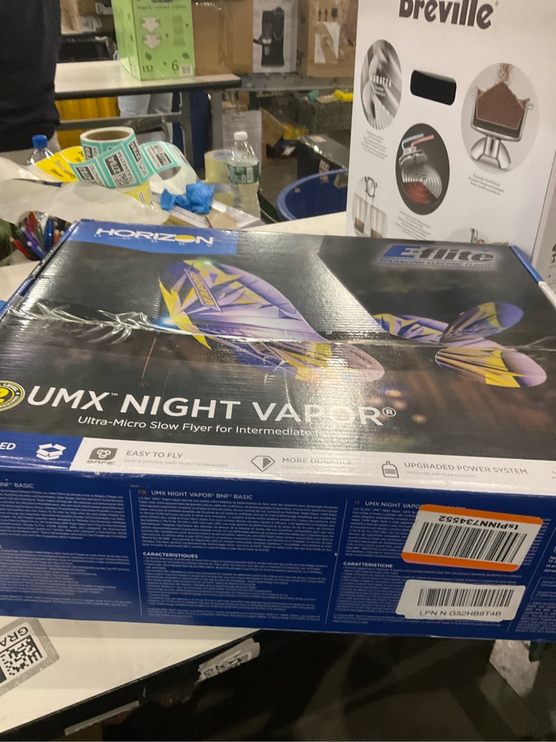 Condition photo showing New/Like New for E-flite RC Airplane UMX Night Vapor RTF to Fly is Included with AS3X and Safe Select EFLU1300 Ready-To-Fly