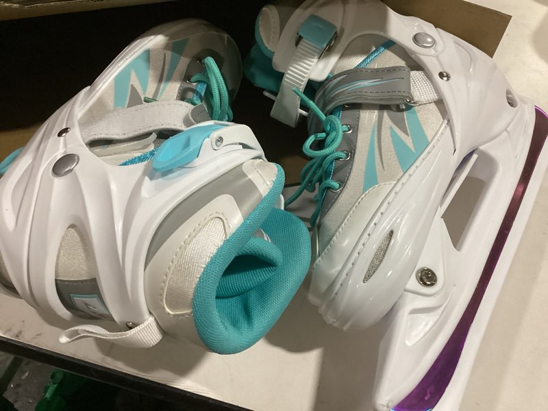 Adjustable Ice Skates for Kids Girls Boys, 4 Size Adjustable Beginner Ice Hockey Skates for Youths T