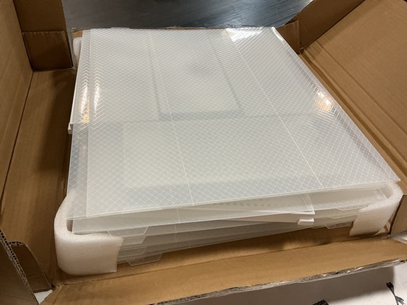 Condition photo showing Good Condition for waytrim modern clear white foldable boots storage box, 8 pack plastic shoe container, 20.5" x 11.8" x 5.5" - large capacity, anti-dumping, transparent, stackable, ventilated