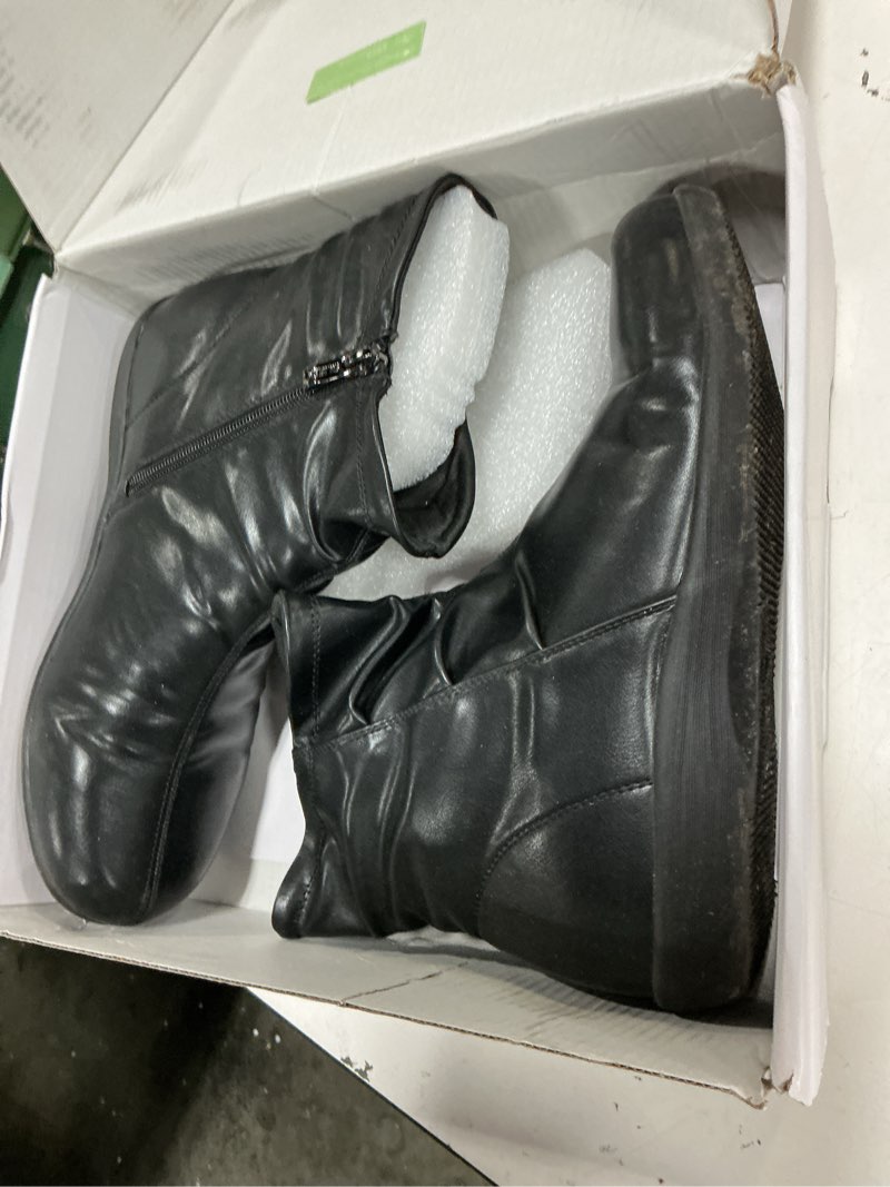 Condition photo showing As Is for women's ankle boots flat booties casual short boots comfortable walking boots for women 10 black