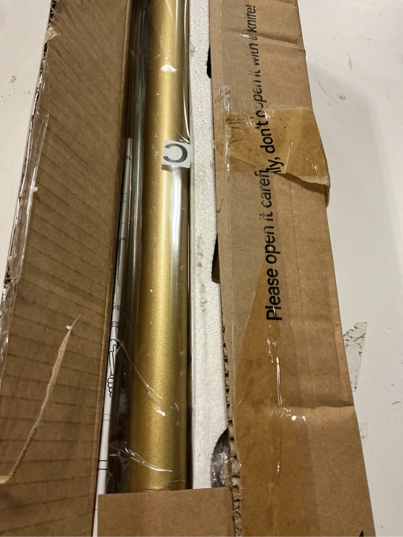 Condition photo showing New/Like New for YaFex Curtain Rods 32-118 Inch, Heavy Duty 1 Inch Adjustable Curtain Rod for Windows, Gold Long Window Treatment Rods, Modern Design, Easy Installation