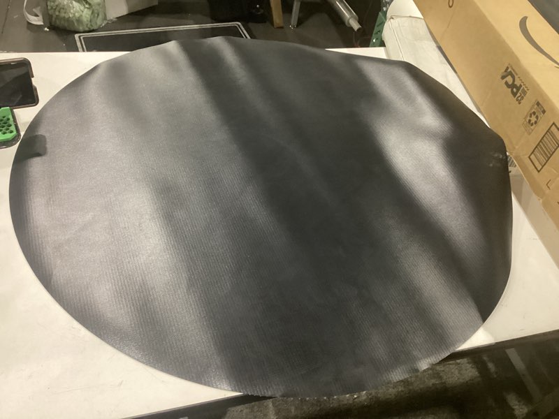 Condition photo showing As Is for modern round table mat protector – waterproof & heat resistant table cover for dining table & coffee table, non-slip easy clean desk mat, cover table pad for home kitchen & parties. (black, 40"×40") black 40" (round)