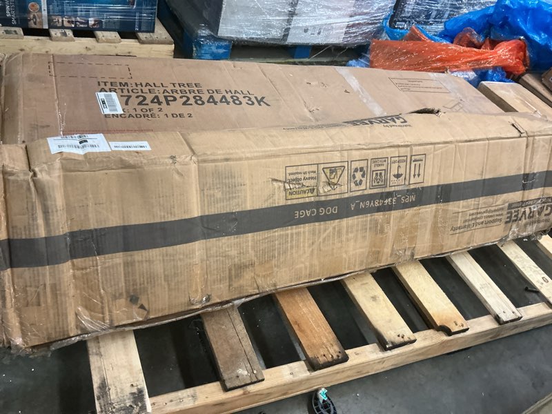 Condition photo showing As Is for (incomplete)10 x 15 ft large outdoor dog kennel, heavy duty outside dog kennel with waterproof cover roof, galvanized metal frame, secure lock, and included bowls for backyard, park, or garden 177.2\"l x 118.1\"w x 70.9\"h