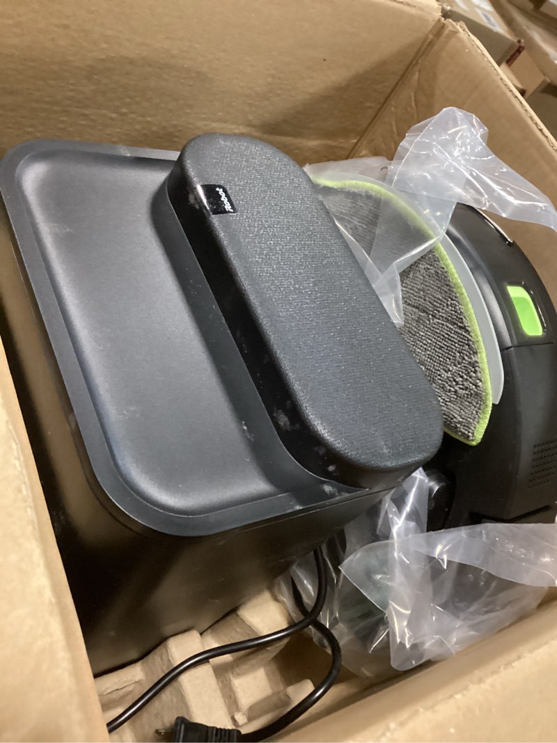 Condition photo showing As Is for iRobot Roomba 104 2in1 Vacuum & Mop Robot - Self-Empties for 75 Days, Intense Power-Lifting Suction, Vacuums All Floors, Ideal for Pet Hair, LiDAR Smart Navigation Mapping, Mops Hard Floors Roomba 104 Combo