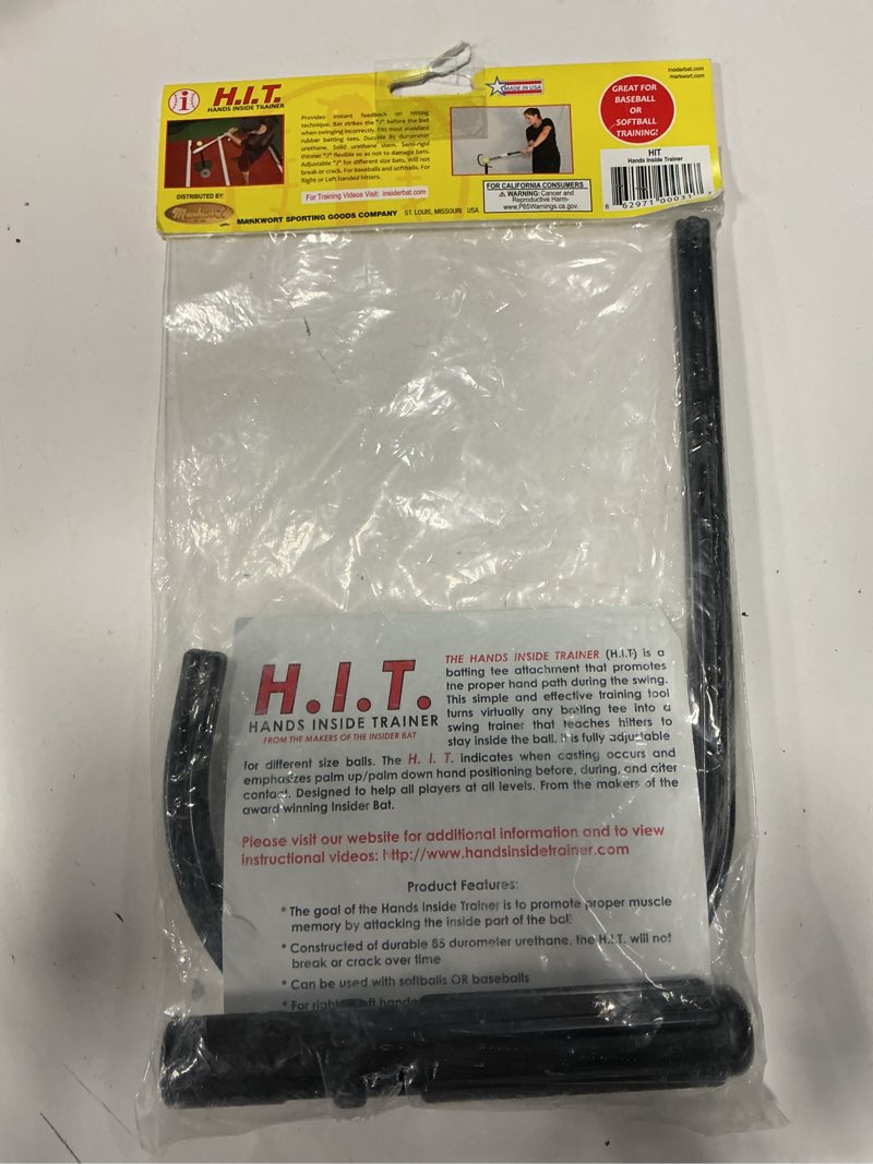 Condition photo showing New/Like New for - hands inside trainer baseball softball hitting trainer training aid batting tee attachment - made in usa