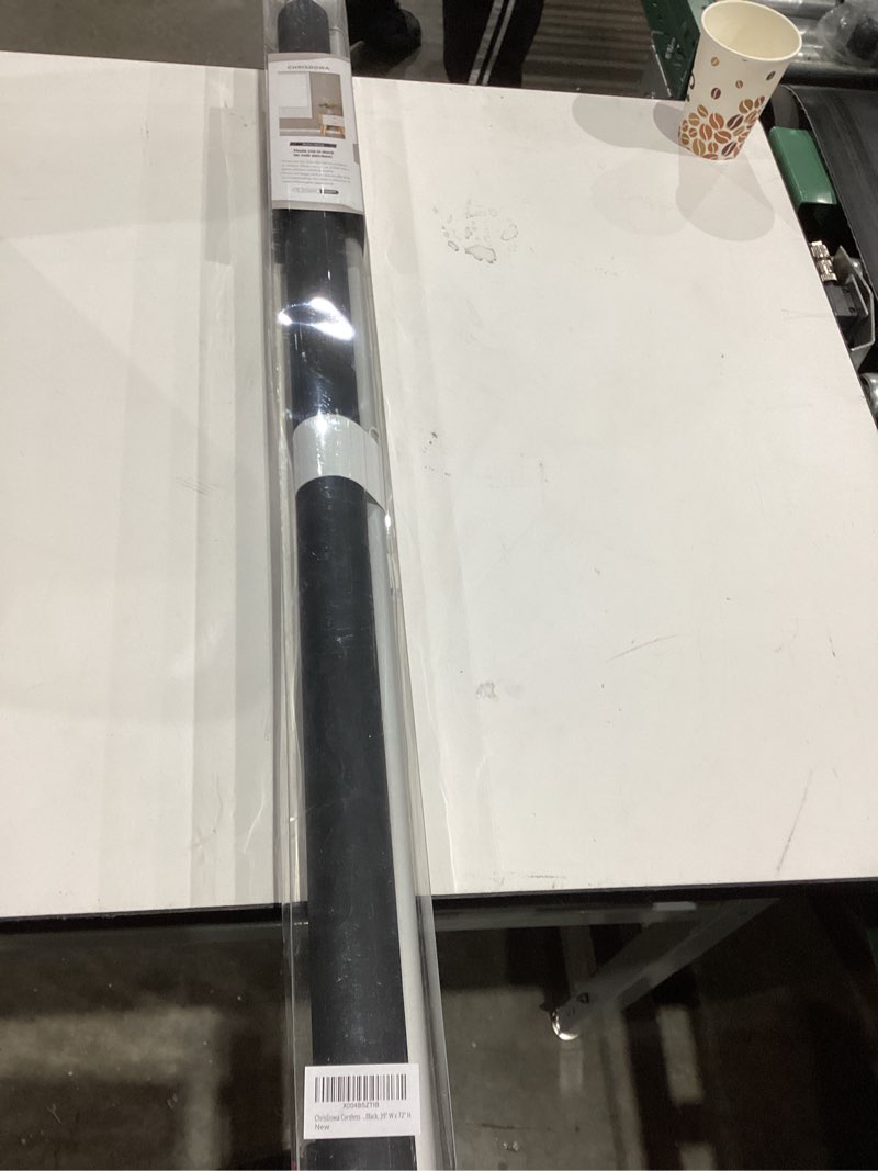 ChrisDowa Cordless 100% Blackout Roller Shade, with Striped Jacquard, Thermal Insulated, UV Protection Fabric, Total Blackout Blinds for Window, French Doors, Home and Office. Beige, 39\" W x 72\" H 39\"W x 72\"H Black