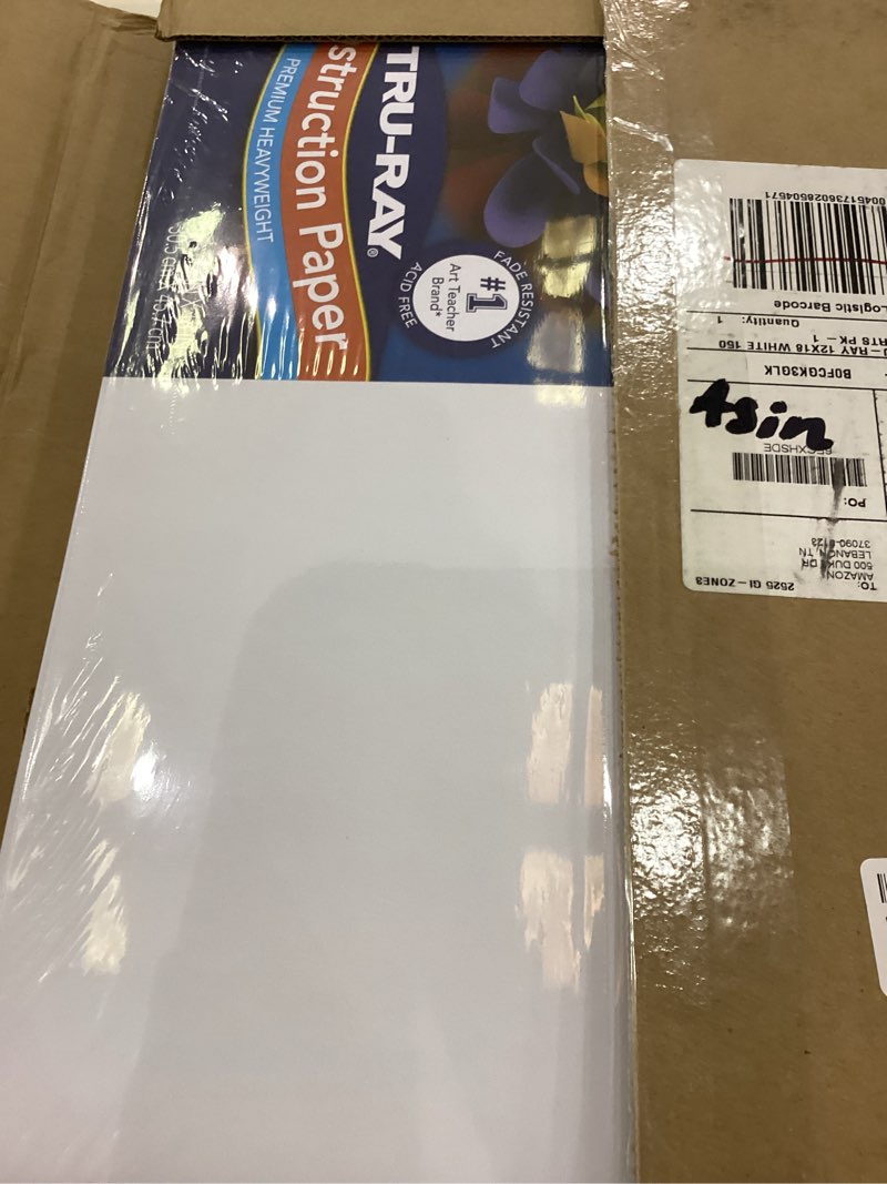 Tru-Ray Premium Construction Paper, White, 12" x 18", 150 Sheets
