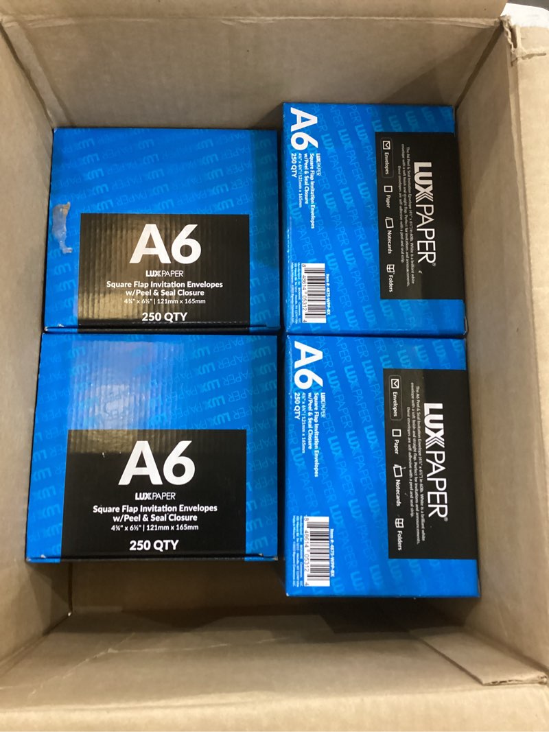 LUXPaper A6 Invitation Envelopes | Peel & Press | 4 3/4" x 6 1/2" | White | 24lb. Text | 1,000 Qty