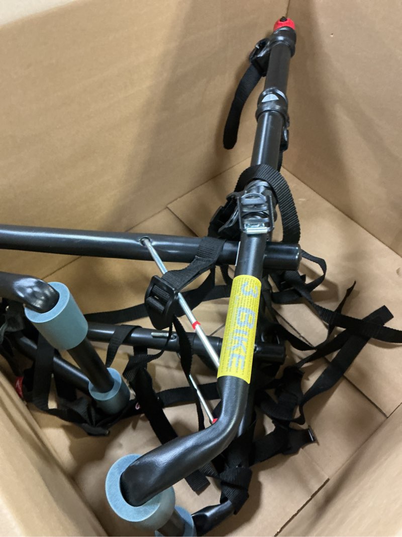 Condition photo showing Good Condition for Allen Sports Deluxe Trunk Mount 3-Bike Carrier, Model 103DN-R, Black 3-Bike Bike Rack Red/ Black