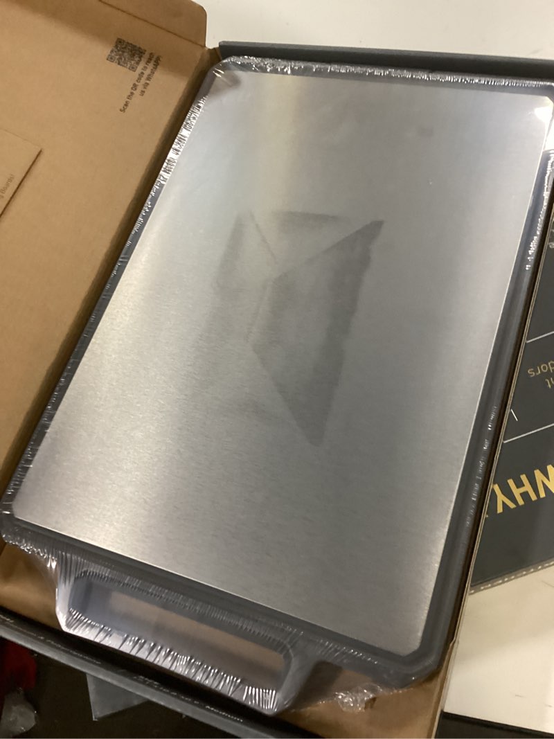 Condition photo showing New/Like New for Titanium Cutting Boards for Kitchen Non Toxic Chopping Board with Handle Large Big Small Kitchen Meat Butcher Block 2 in 1 Pure Titanium and Wheat Straw PP Not Wood Bamboo Plastic Teak Grey/Beige 1pc: 17.1"L × 10.8"W Grey/Beige