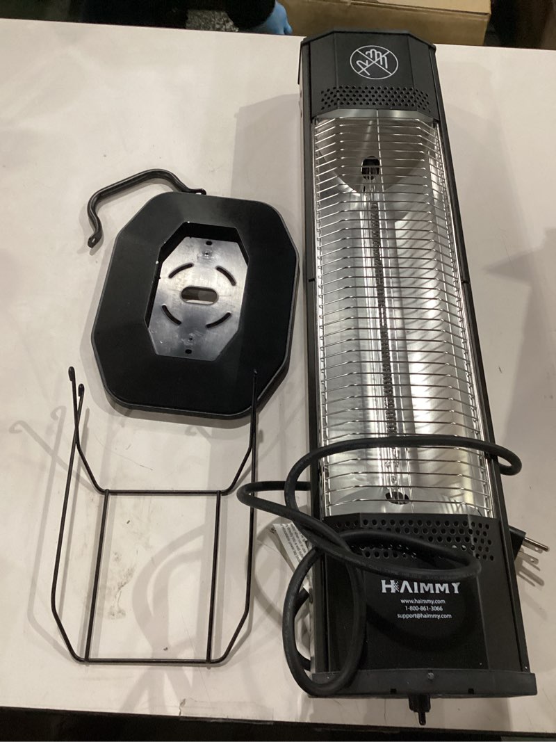 Condition photo showing Good Condition for Outdoor Electric Patio Heater, 27-inch Infrared Tower Heater with 1200W Instant Heating, IPX5 Waterproof, Tip-Over & Overheat Protection, Space Heater for Patio Garage Workshop Indoor & Outdoor Use 27" - Onyx Black
