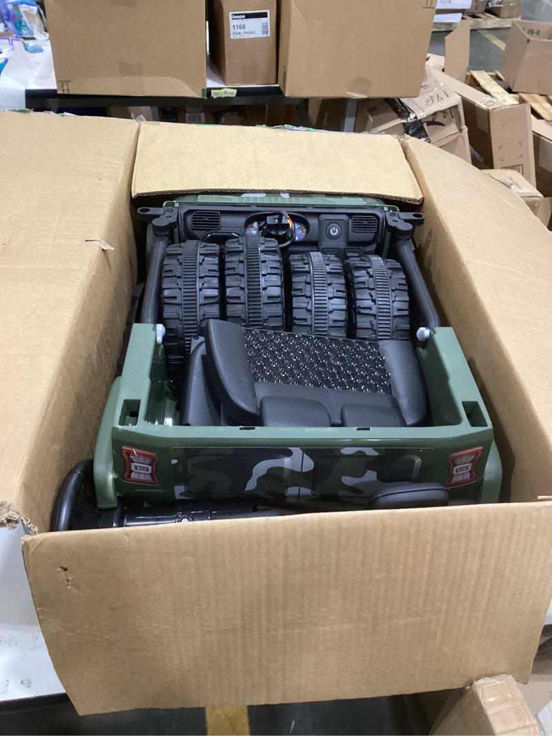 Condition photo showing Good Condition for elemara ride on car, bluetooth ride on toys for toddlers, 12v kids battery powered vehicles w/remote, 3.5 mph motorized off-road truck, electric car for kids w/3 speeds,led lights- green